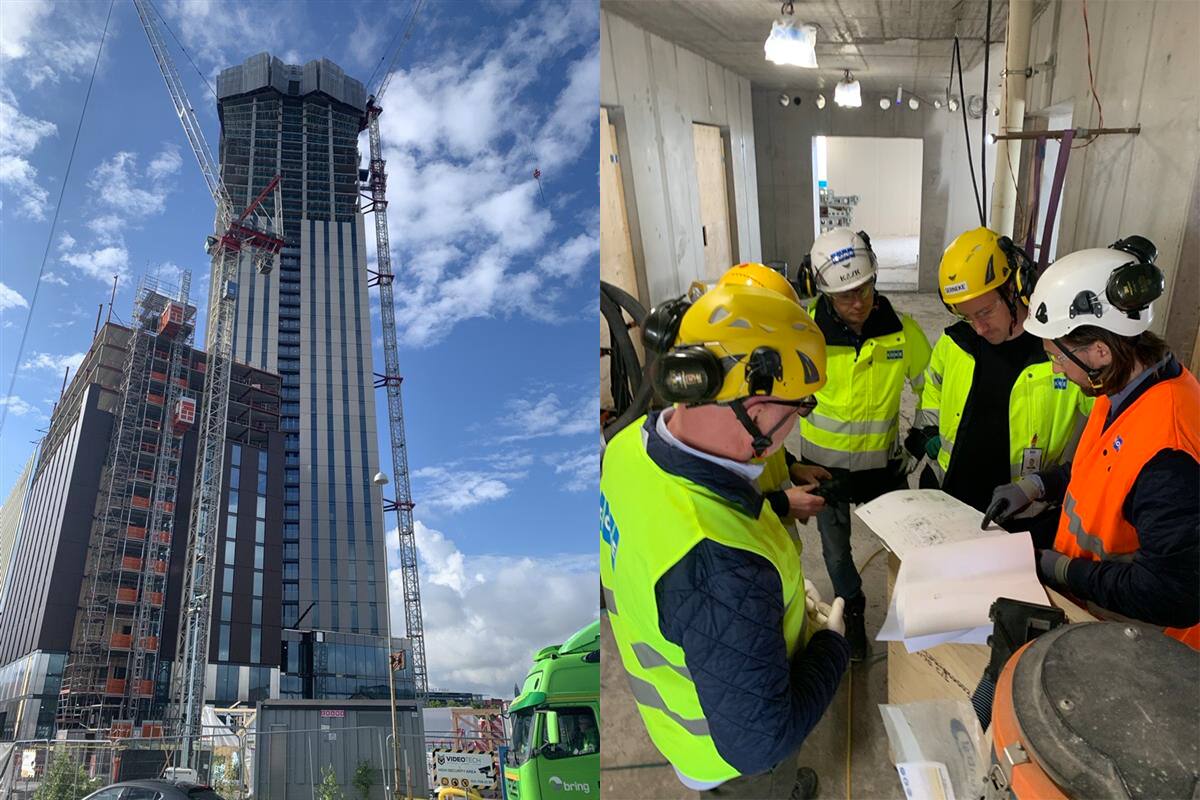 KONE PMO Nordicsin tiimi työskentelee Pohjoismaiden korkeimmassa rakennuksessa Karlatornetissa Göteborgissa